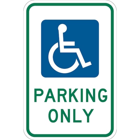 Brady Handicap Parking Sign, 18"H, 12"W, Alum, 115262 115262